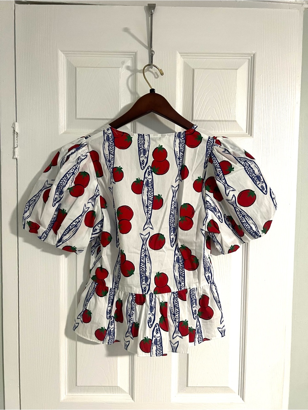 Zara Printed Shirt with Bows - blue/ white - Picture 4 of 8